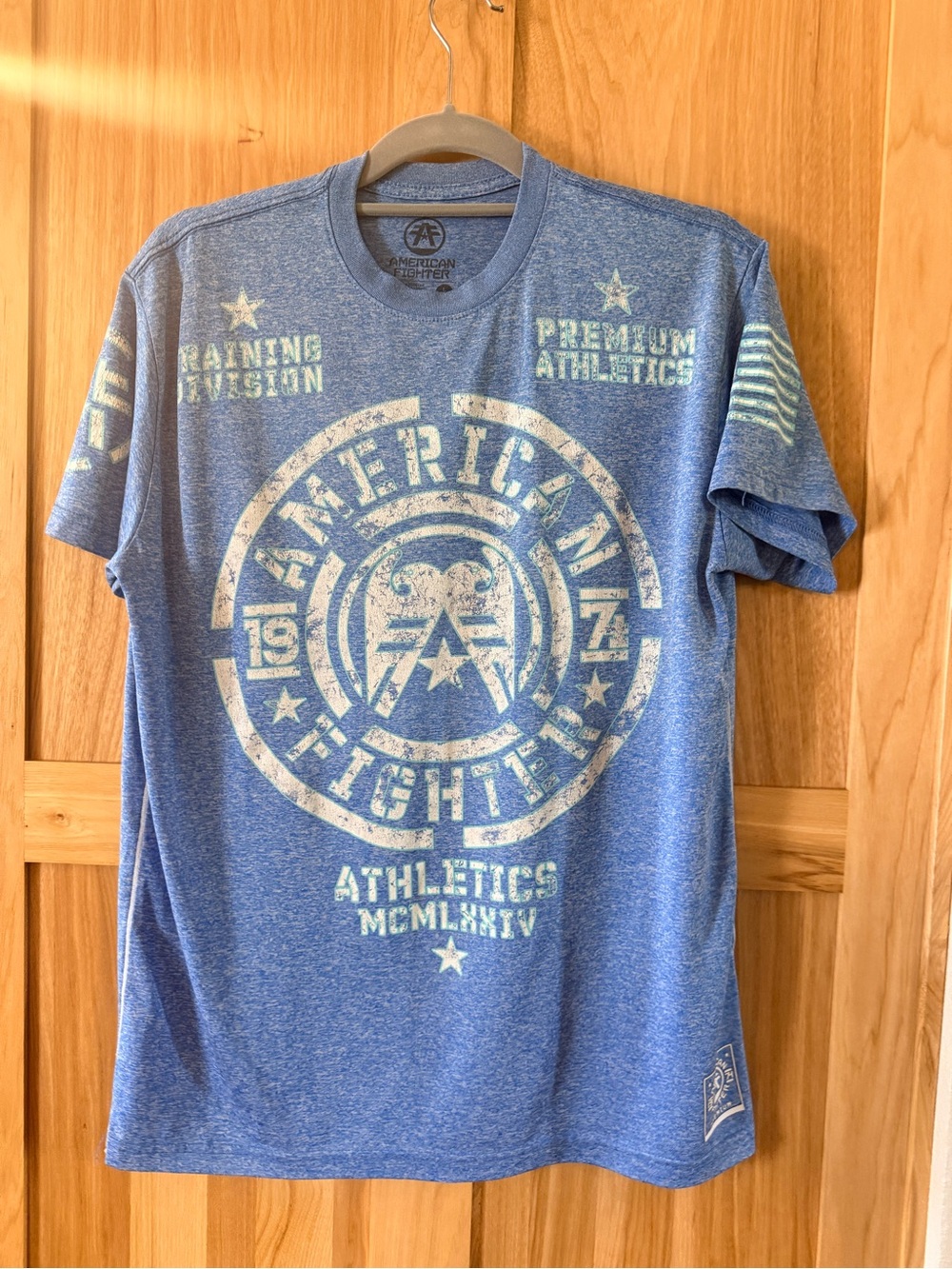 American Fighter Premium Heather Blue Graphic Logo Short Sleeve Tee